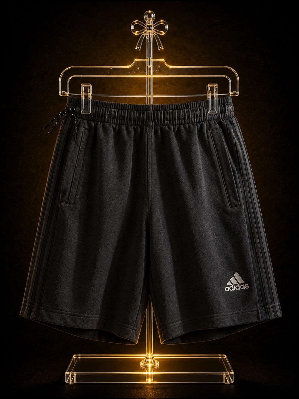 adidas Black Athletic Training Shorts with Logo